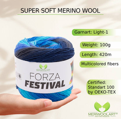 FORZA FESTIVAL 2902 WOOL YARN 100g 420