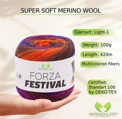 FORZA FESTIVAL 2903 WOOL YARN 100g 420