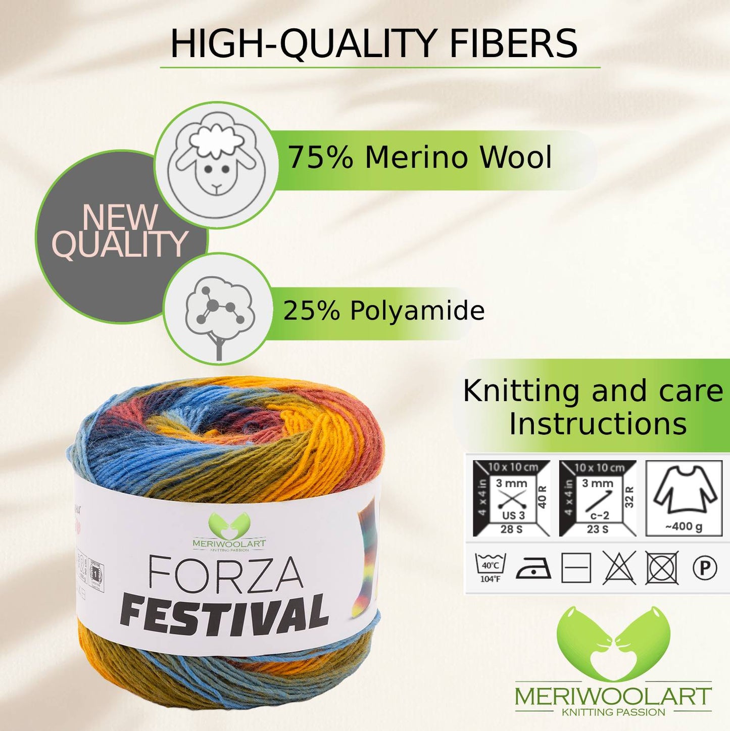 FORZA FESTIVAL 2905 WOOL YARN 100g 420