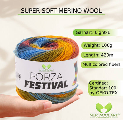 FORZA FESTIVAL 2905 WOOL YARN 100g 420