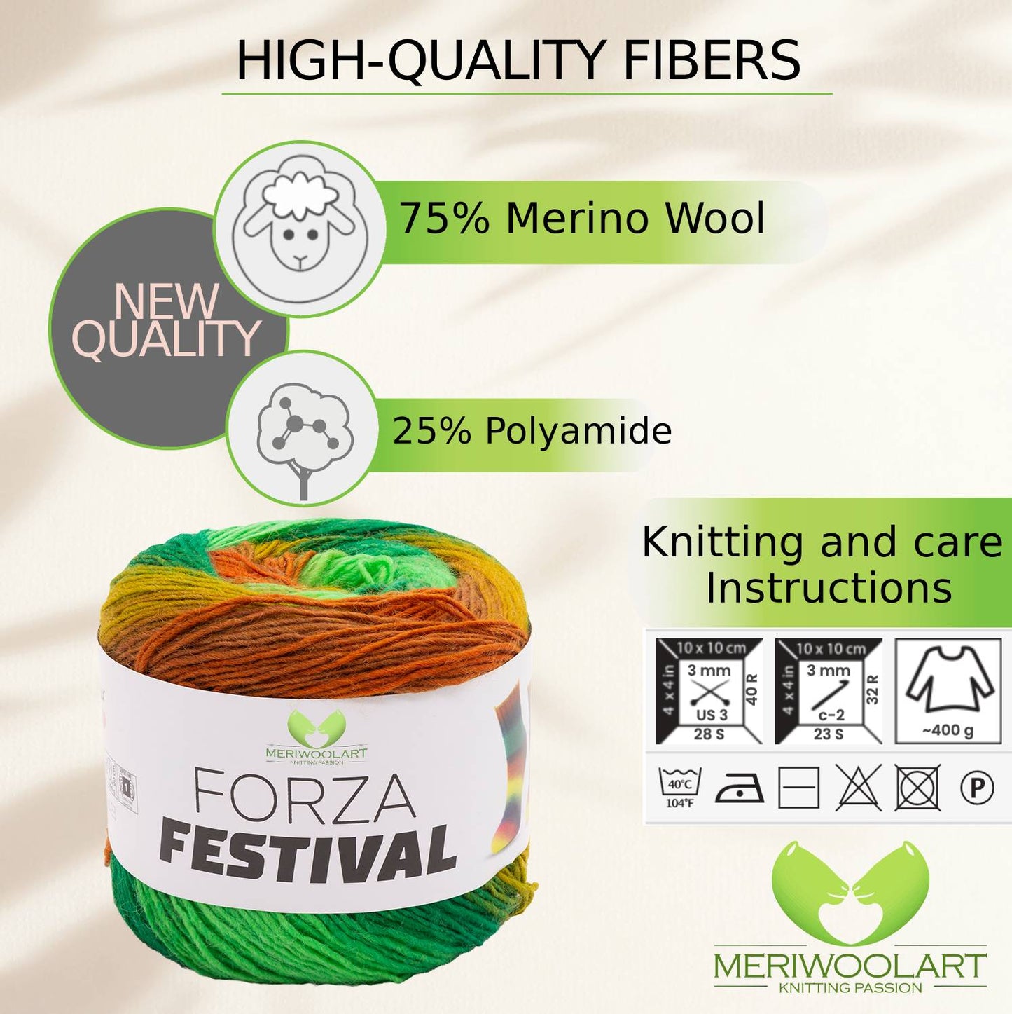 FORZA FESTIVAL 2907 WOOL YARN 100g 420
