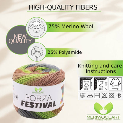 FORZA FESTIVAL 2910 WOOL YARN 100g 420