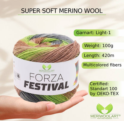 FORZA FESTIVAL 2910 WOOL YARN 100g 420
