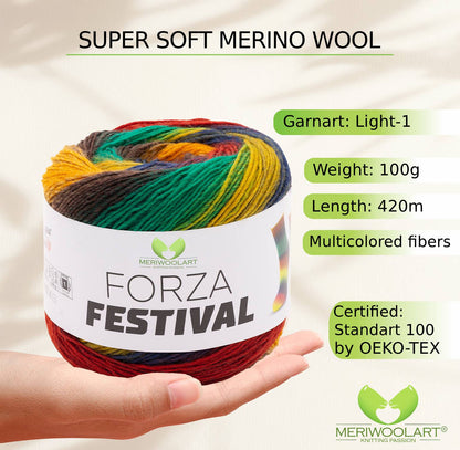 FIL À CHAUSSETTES EN LAINE FORZA 2611 100 g 420