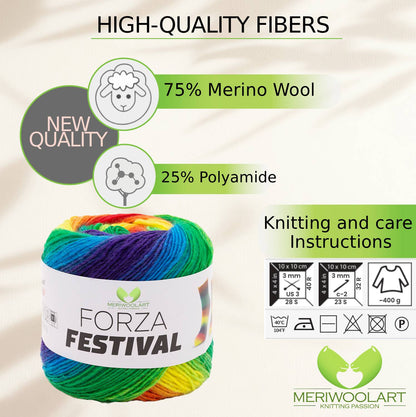 FORZA FESTIVAL 2914 WOOL YARN 100g 420