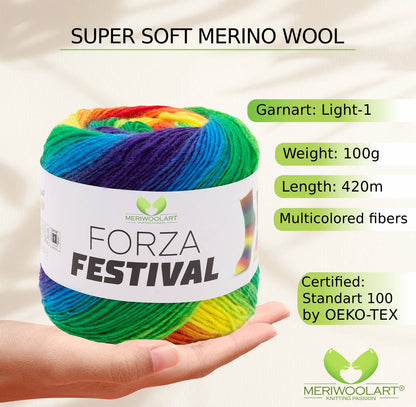 FORZA FESTIVAL 2914 WOOL YARN 100g 420