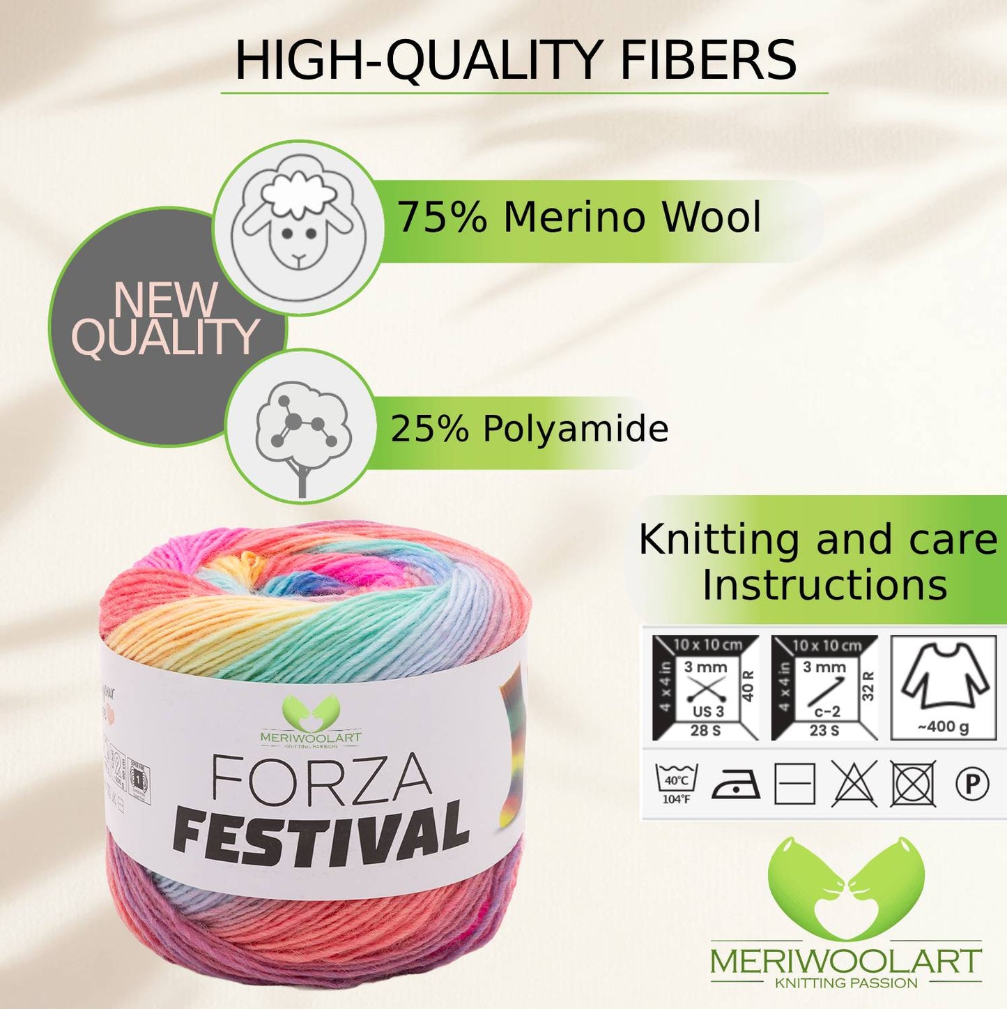 FORZA FESTIVAL 2915 WOOL YARN 100g 420