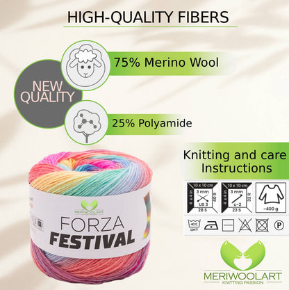 FORZA FESTIVAL 2915 WOOL YARN 100g 420