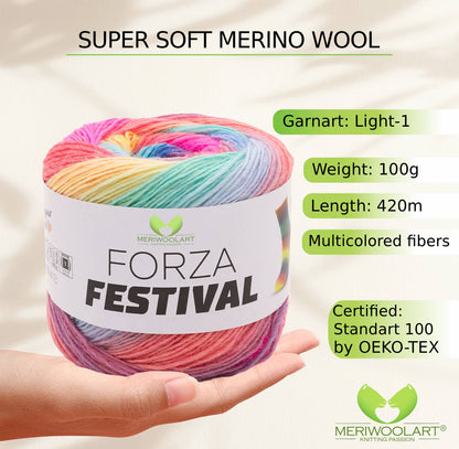 FORZA FESTIVAL 2915 WOOL YARN 100g 420