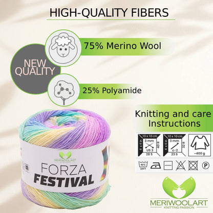 FIL À CHAUSSETTES EN LAINE FORZA 2611 100 g 420