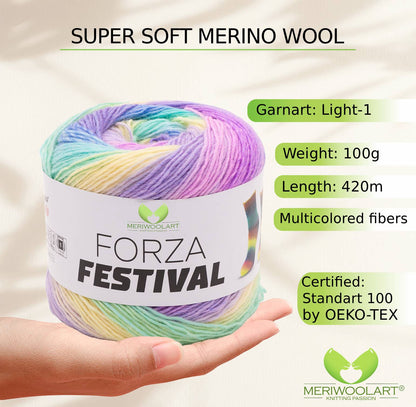 FIL À CHAUSSETTES EN LAINE FORZA 2611 100 g 420