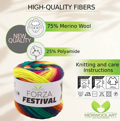 FIL À CHAUSSETTES EN LAINE FORZA 2611 100 g 420