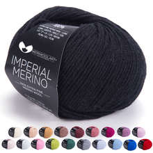 Load image into Gallery viewer, IMPERIAL Black MERINO WOOL YARNS 50g 125m
