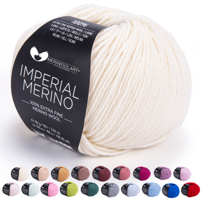 IMPERIAL Crema Claro HILADOS DE LANA MERINO 50g 125m