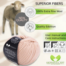 Charger l'image dans Gallery viewer, IMPERIAL Beige MERINO WOOL YARNS 50g 125m
