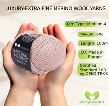 Laden Sie das Bild in den Galerie-Viewer, IMPERIAL Cappuccino MERINO WOOL YARNS 50g 125m
