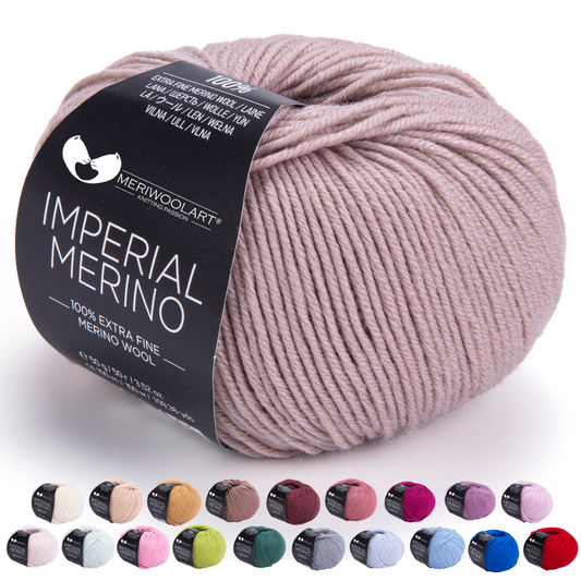 IMPERIAL Taupe MERINO WOOL YARNS 50g 125m