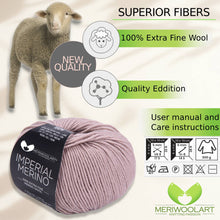 Charger l&#39;image dans la galerie, IMPERIAL Taupe MERINO WOOL YARNS 50g 125m
