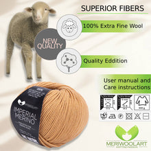 Load image into Gallery viewer, IMPERIAL Camel MERINO WOOL YARNS 50g 125m
