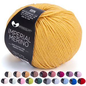 IMPERIAL Light Mustard MERINO WOOL YARNS 50g 125m