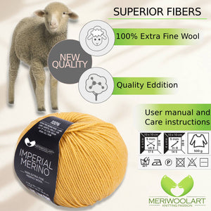 IMPERIAL Heller Senf MERINO-WOLLGARNE 50g 125m