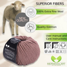 Cargar la imagen en el visor de la Galería, IMPERIAL Coffee Milk MERINO WOOL YARNS 50g 125m
