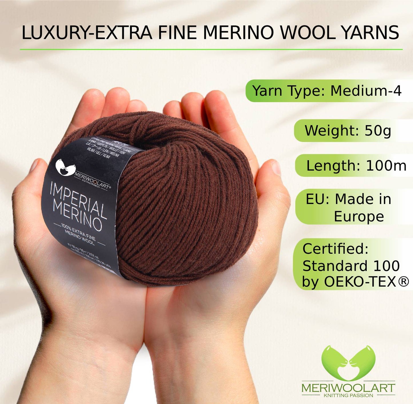 IMPERIAL Marrone chiaro FILATI DI LANA MERINO 50g 125m