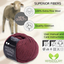 Load image into Gallery viewer, IMPERIAL Dark Brown MERINO WOOL YARNS 50g 125m
