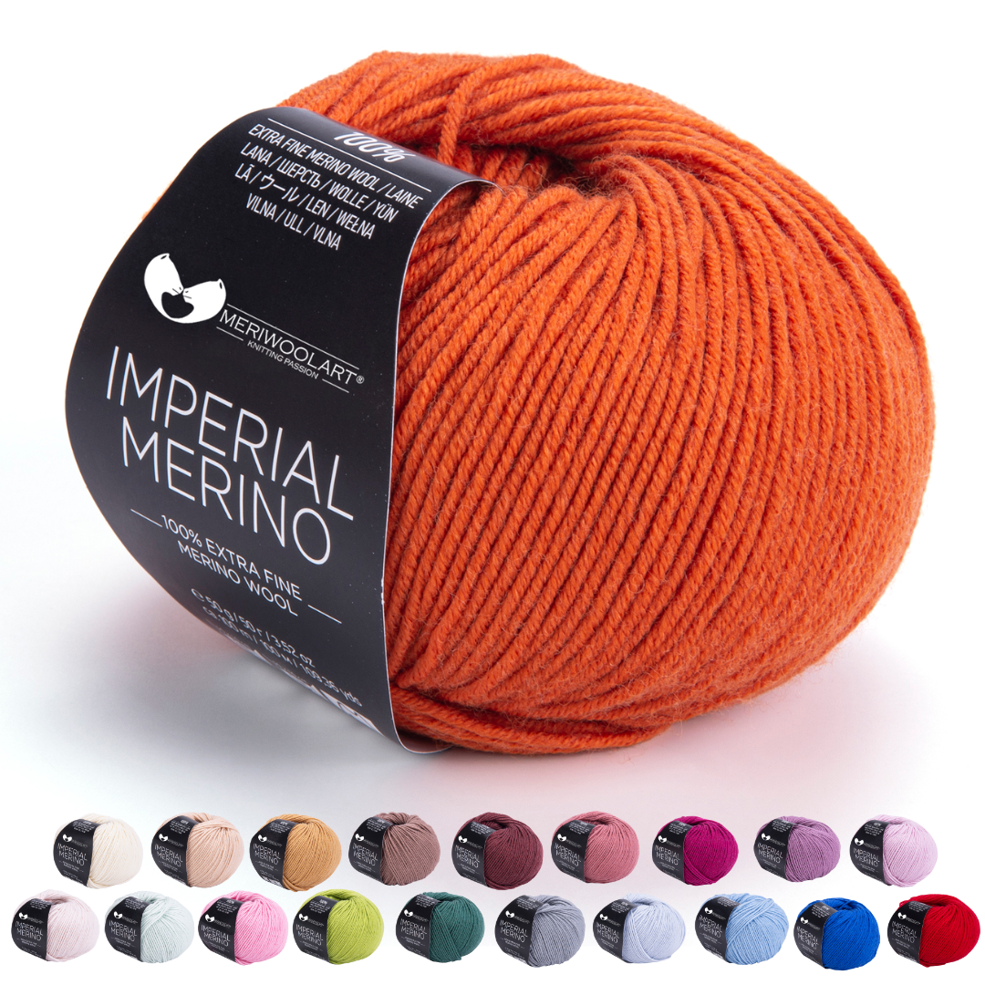 IMPERIAL Terracotta MERINO WOOL YARNS 50g 125m