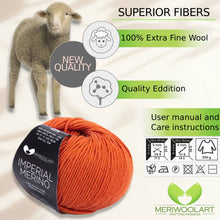 Cargar imagen en el visor de la Galería, IMPERIAL Terracotta MERINO LANA HILADOS 50g 125m
