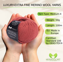 Load image into Gallery viewer, IMPERIAL Dark Powder MERINO WOOL YARNS 50g 125m
