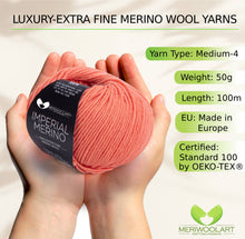 Cargar la imagen en el visor de la Galería, IMPERIAL Ruddy MERINO WOOL YARNS 50g 125m
