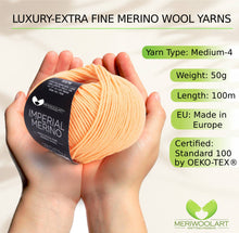 Cargar la imagen en el visor de la Galería, IMPERIAL Salmon MERINO WOOL YARNS 50g 125m
