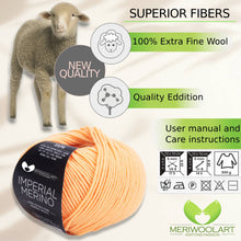 Charger l&#39;image dans la galerie, IMPERIAL Salmon MERINO WOOL YARNS 50g 125m
