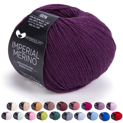 IMPERIAL Dunkelviolett MERINO-WOLLGARNE 50g 125m