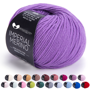 IMPERIAL Bright Lilac MERINO WOOL YARNS 50g 125m