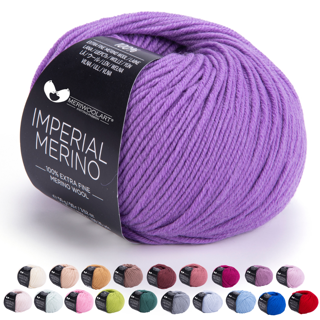 IMPERIAL Lila Brillante HILADOS DE LANA MERINO 50g 125m