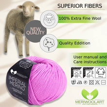 Load image into Gallery viewer, IMPERIAL Pink Lilac MERINO WOOL YARNS 50g 125m
