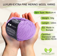 Laden Sie das Bild in den Galerie-Viewer, IMPERIAL Lilac MERINO WOOL YARNS 50g 125m
