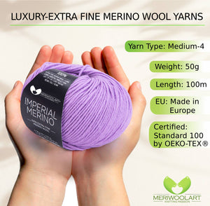 IMPERIAL Lilas MERINO WOOL YARNS 50g 125m