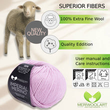 Load image into Gallery viewer, IMPERIAL Light Lilac MERINO WOOL YARNS 50g 125m
