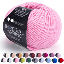 Laden Sie das Bild in den Galerie-Viewer, IMPERIAL Pink MERINO WOOL YARNS 50g 125m
