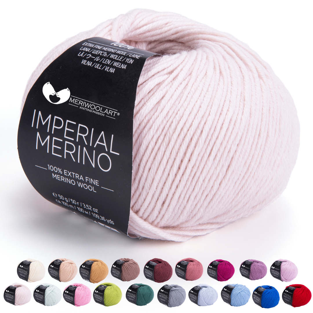 IMPERIAL Snow MERINO WOOL YARNS 50g 125m