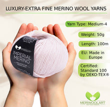 Carica l'immagine nella galleria, IMPERIAL Snow MERINO WOOL YARNS 50g 125m
