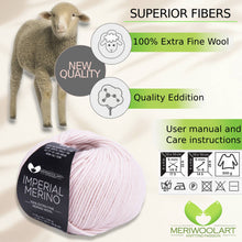 Charger l'image dans Gallery viewer, IMPERIAL Snow MERINO WOOL YARNS 50g 125m
