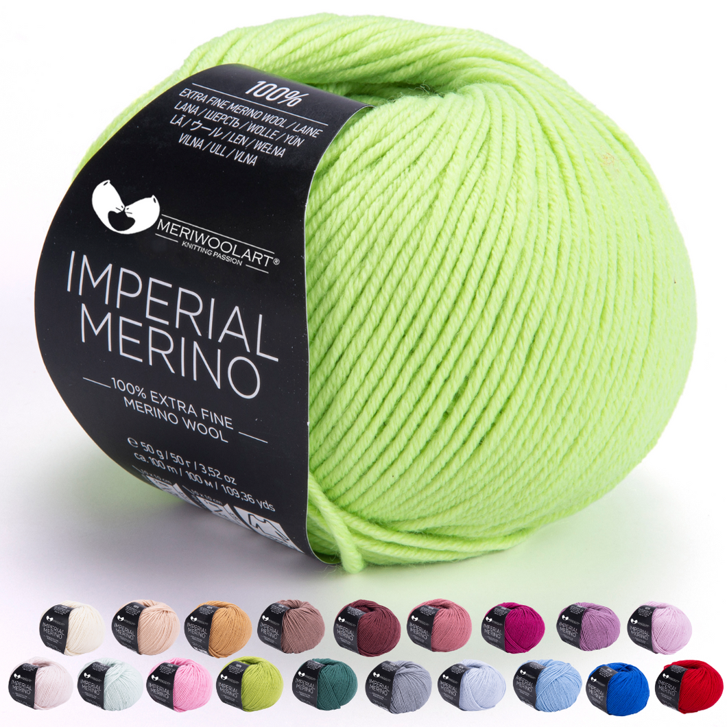 IMPERIAL Salat MERINO WOLLE GARNE 50g 125m