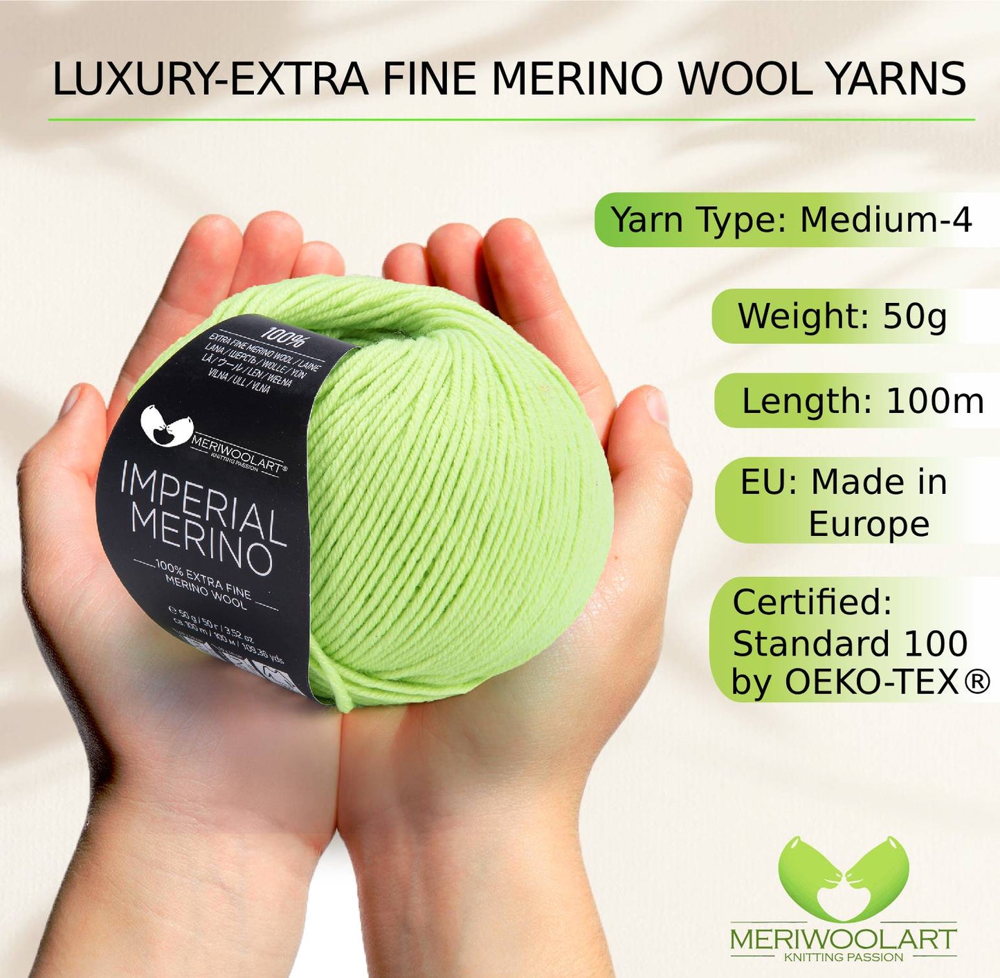 IMPERIAL Salad MERINO WOOL YARNS 50g 125m