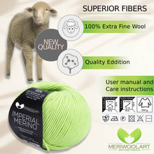 Charger l&#39;image dans la galerie, IMPERIAL Salad MERINO WOOL YARNS 50g 125m
