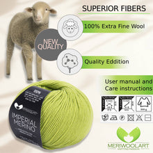 Charger l'image dans Gallery viewer, IMPERIAL Olive MERINO WOOL YARNS 50g 125m
