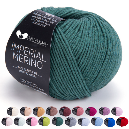 IMPERIAL Dark Green MERINO WOOL YARNS 50g 125m